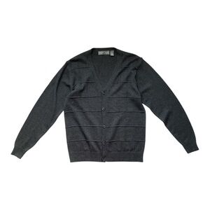 Oscar De La Renta Cardigan Sweater, Charcoal, Size Large